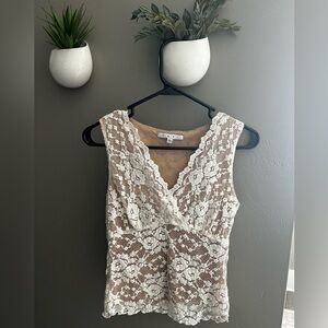 Cabi size small sleeveless tank or cami cream and nude